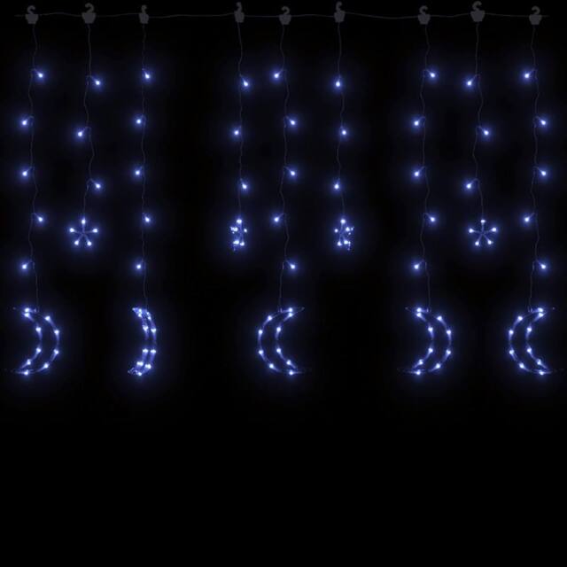 Berkfield Home Star & Moon Fairy Lights Remote Control 345 LED Blue - image 1