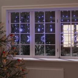 Berkfield Home Star & Moon Fairy Lights Remote Control 345 LED Blue - thumbnail 2