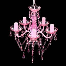Berkfield Home Crystal Light 5 Bulbs Pink - thumbnail 4