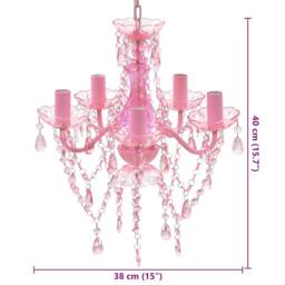 Berkfield Home Crystal Light 5 Bulbs Pink - thumbnail 9