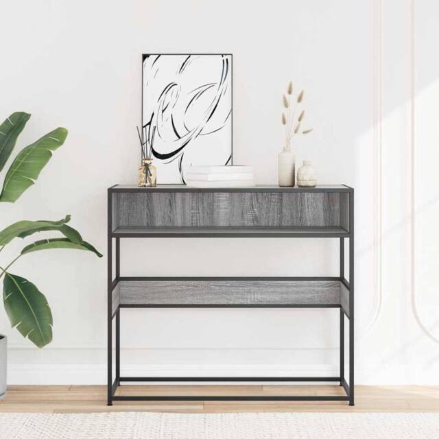 Berkfield Home Decorative Console Table Grey Sonoma 90x35x80 cm Engineered Wood - Size: 90 x 35 x 80 cm - image 1