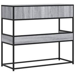 Berkfield Home Decorative Console Table Grey Sonoma 90x35x80 cm Engineered Wood - Size: 90 x 35 x 80 cm - thumbnail 6