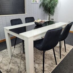 KOSY KOALA Modern Dining Table Set With 4 Black Chairs Dining Room Furniture - thumbnail 2