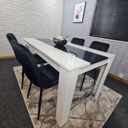 KOSY KOALA Modern Dining Table Set With 4 Black Chairs Dining Room Furniture - thumbnail 3