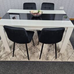 KOSY KOALA Modern Dining Table Set With 4 Black Chairs Dining Room Furniture - thumbnail 4