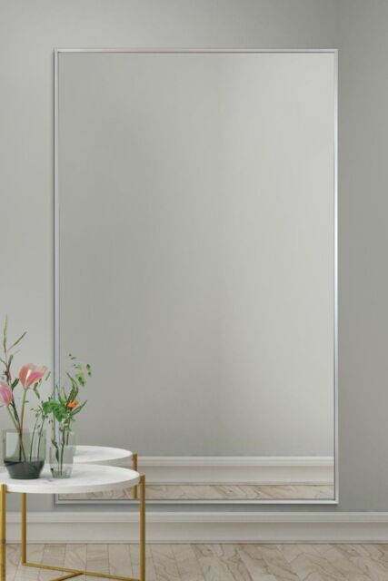 "MirrorOutlet Silver Aluminium Edged Wall Leaner Mirror 68"" X 43"" (174 X 110CM) - Size: 1 Pack" - image 1