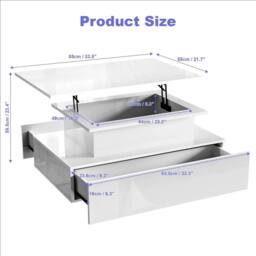 FORGEVIO Lift Storage Furniture & Gloss 2 Drawers Table - thumbnail 2