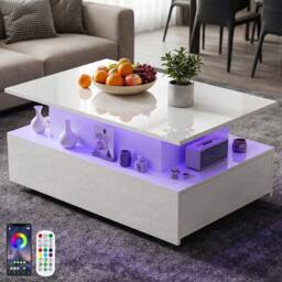 FORGEVIO Lift Storage Furniture & Gloss 2 Drawers Table