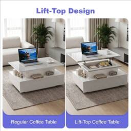 FORGEVIO Lift Storage Furniture & Gloss 2 Drawers Table - thumbnail 3