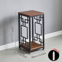 Ventryn S Metal Double Basin Plant Stand Adjustable Base for Home & Office in Brown - thumbnail 2