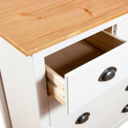Berkfield Home Sideboard Hill White 79x40x80 cm Solid Pine Wood - Size: 79 x 40 x 80 cm - thumbnail 6