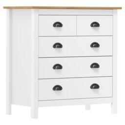 Berkfield Home Sideboard Hill White 79x40x80 cm Solid Pine Wood - Size: 79 x 40 x 80 cm - thumbnail 2