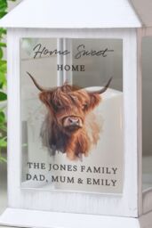 Personalised Memento Company Personalised Highland Cow LED Lantern in Black - thumbnail 3