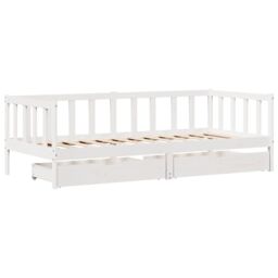 Berkfield Home Daybed with Drawers without Mattress White 80x200 cm Solid Wood - thumbnail 3