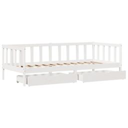 Berkfield Home Daybed with Drawers without Mattress White 80x200 cm Solid Wood - thumbnail 9