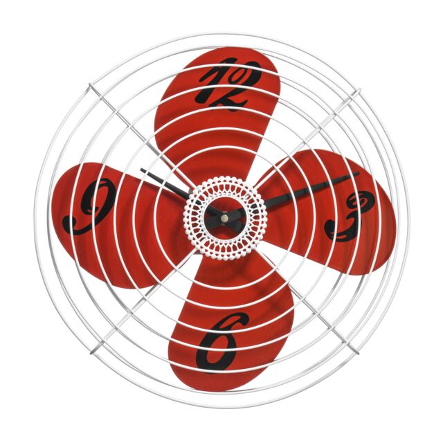 Orsina Maison by Premier Red Retro Fan Design Wall Clock