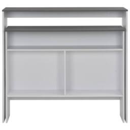 Berkfield Home Decorative Bar Table with 2 Table Tops White & Grey 130x40x120 cm - Size: 130 x 40 x 120 cm - thumbnail 4