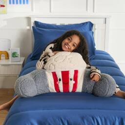 OHS Popcorn Cuddle Cushion Novelty Reading Pillow in Grey - thumbnail 3