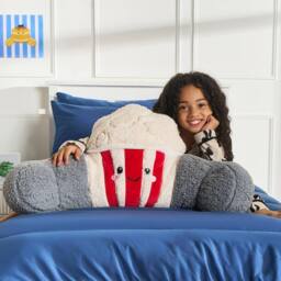 OHS Popcorn Cuddle Cushion Novelty Reading Pillow in Grey - thumbnail 4