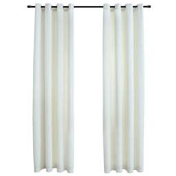 Berkfield Home Blackout Curtains with Rings 2 pcs Velvet Cream 140x175 cm