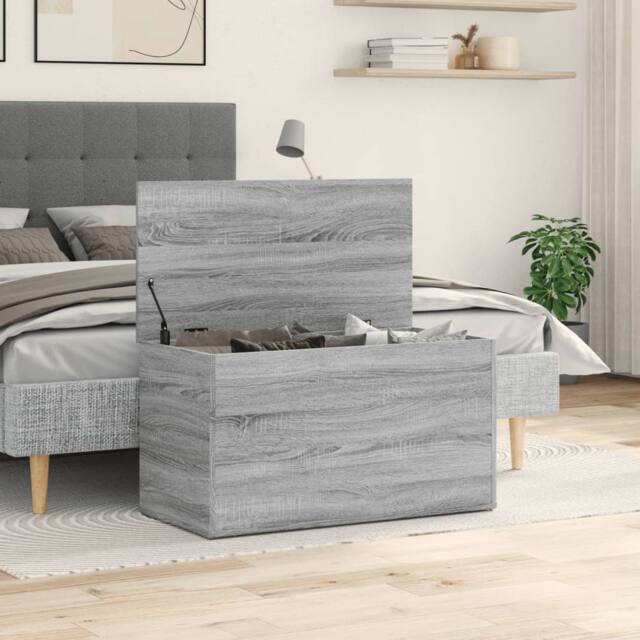 Berkfield Home Storage Chest Grey Sonoma 84x42x46 cm Engineered Wood - Size: 84 x 42 x 46 cm - image 1