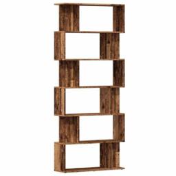 Berkfield Home Book Cabinet Old Wood 80x24x192 cm Engineered Wood in Brown - Size: 80 x 24 x 192 cm - thumbnail 1