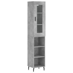 Berkfield Home Highboard Concrete Grey 34.5x34x180 cm Engineered Wood - thumbnail 3