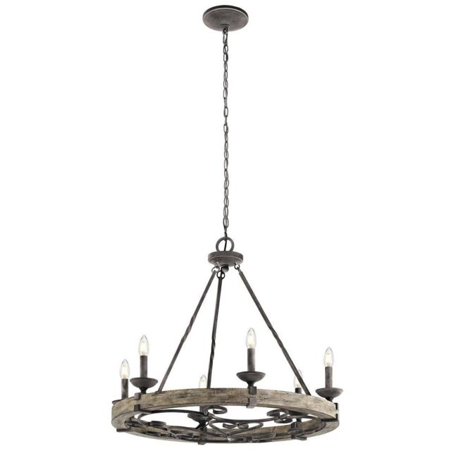 Netlighting Taulbee 6 Light Chandelier Zinc Finish E14 in Grey - image 1