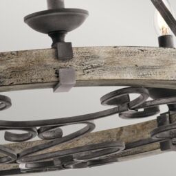 Netlighting Taulbee 6 Light Chandelier Zinc Finish E14 in Grey - thumbnail 5