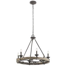 Netlighting Taulbee 6 Light Chandelier Zinc Finish E14 in Grey - thumbnail 1