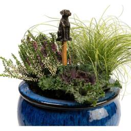 Jardinopia Labrador Cane or Stake Topper Pot Buddy - L5 x W4 x H7.5 cm in Bronze - thumbnail 3