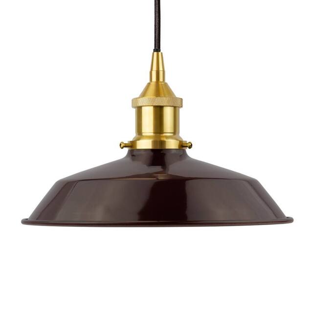SE Home Burgundy Red Small Trinity Metal Pendant Light - Polished Brass - image 1
