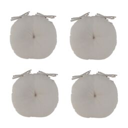Dibor Set of 4 Grey Round Outdoor Chair Seat Pad Garden Cushions Dia 40cm - Size: 40 cm x 40 cm - thumbnail 1