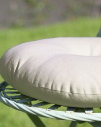 Dibor Set of 4 Grey Round Outdoor Chair Seat Pad Garden Cushions Dia 40cm - Size: 40 cm x 40 cm - thumbnail 4