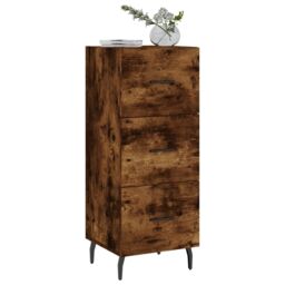 Berkfield Home Sideboard Smoked Oak 34.5x34x90 cm Engineered Wood in Brown - thumbnail 3