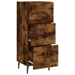 Berkfield Home Sideboard Smoked Oak 34.5x34x90 cm Engineered Wood in Brown - thumbnail 5
