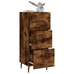 Berkfield Home Sideboard Smoked Oak 34.5x34x90 cm Engineered Wood in Brown - thumbnail 4