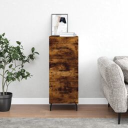 Berkfield Home Sideboard Smoked Oak 34.5x34x90 cm Engineered Wood in Brown - thumbnail 1