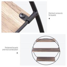 NESTLUNE Multi Section Large Round Black Metal Wire Shelf Wall - Size: 100 cm x 15 cm - thumbnail 3