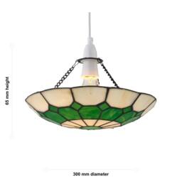 First Choice Lighting Set of 2 Totnes - Tiffany Green Uplight Easy Fit Pendant Shades - thumbnail 8