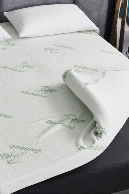 Ezysleep Super Soft Bamboo Memory Foam Mattress Topper 2 Inch in White - Size: King - image 1