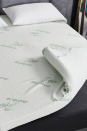 Ezysleep Super Soft Bamboo Memory Foam Mattress Topper 2 Inch in White - Size: King - thumbnail 1