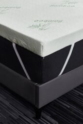 Ezysleep Super Soft Bamboo Memory Foam Mattress Topper 2 Inch in White - Size: King - thumbnail 2