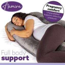 Aamira Women's Pregnancy Pillow Memory Foam U Shaped Maternity Support Pillow Grey in Dark Grey - thumbnail 6