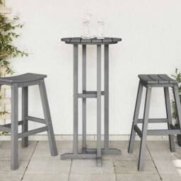 Berkfield Home Elegant Bar Table Light Grey 55x55x107 cm HDPE - Size: 55 x 55 x 107 cm - thumbnail 4