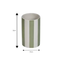 Showerdrape Pier Green & White Striped Tumbler - thumbnail 2