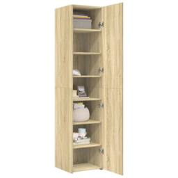 Berkfield Home Highboard Sonoma Oak 40x42.5x185 cm Engineered Wood in Light Brown - thumbnail 3