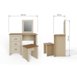 GFW Lancaster Dressing Table Set in Cream - thumbnail 7
