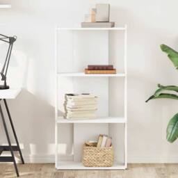 Berkfield Home Bookcase 3-Tier White 60x30x120 cm Engineered Wood - Size: 60 x 30 x 120 cm - thumbnail 3