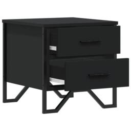 Berkfield Home Modern Bedside Cabinets 2 pcs Black 40x41x40 cm Engineered Wood - Size: 40 x 41 x 40 cm - thumbnail 6
